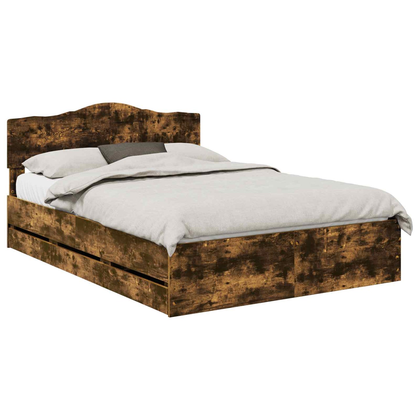 Struttura del letto con cassetto Rovere fumé 140 x 190 cm
