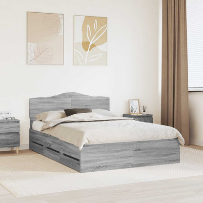 Struttura del letto con cassetto Grigio Sonoma 140 x 190 cm