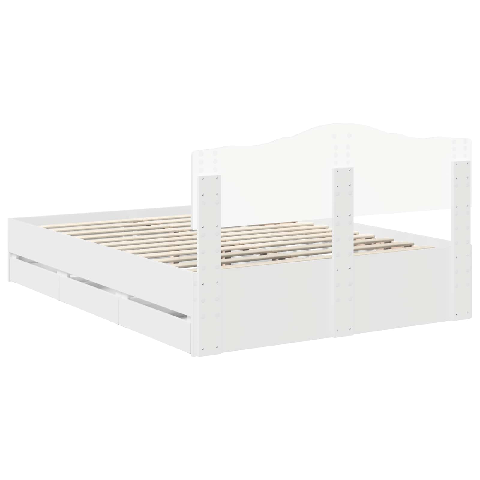 Struttura del letto Bianco 140 x 190 cm Legno Ingegnerizzato | homemem39
