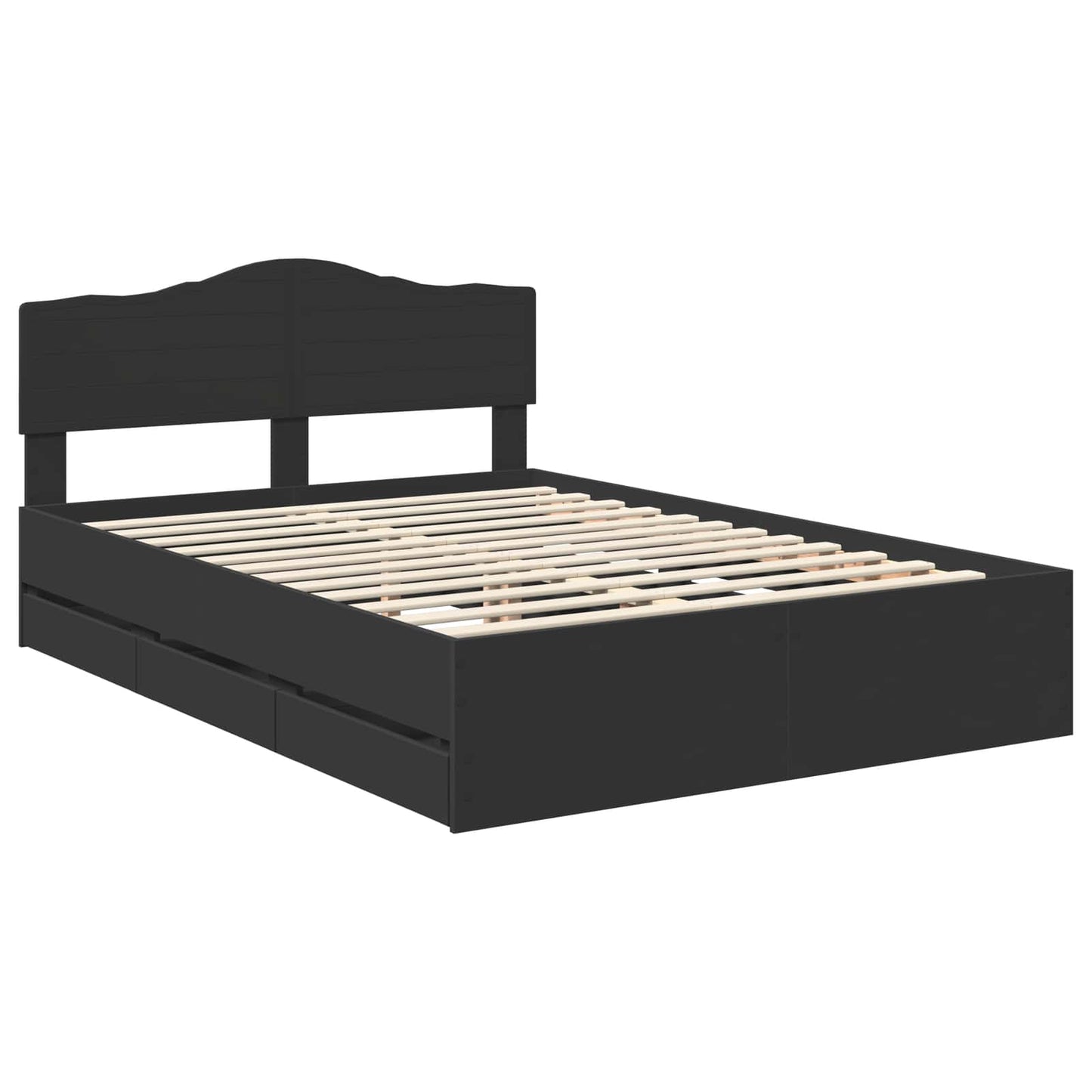 Struttura del letto Nero 140 x 190 cm Legno Ingegnerizzato | homemem39