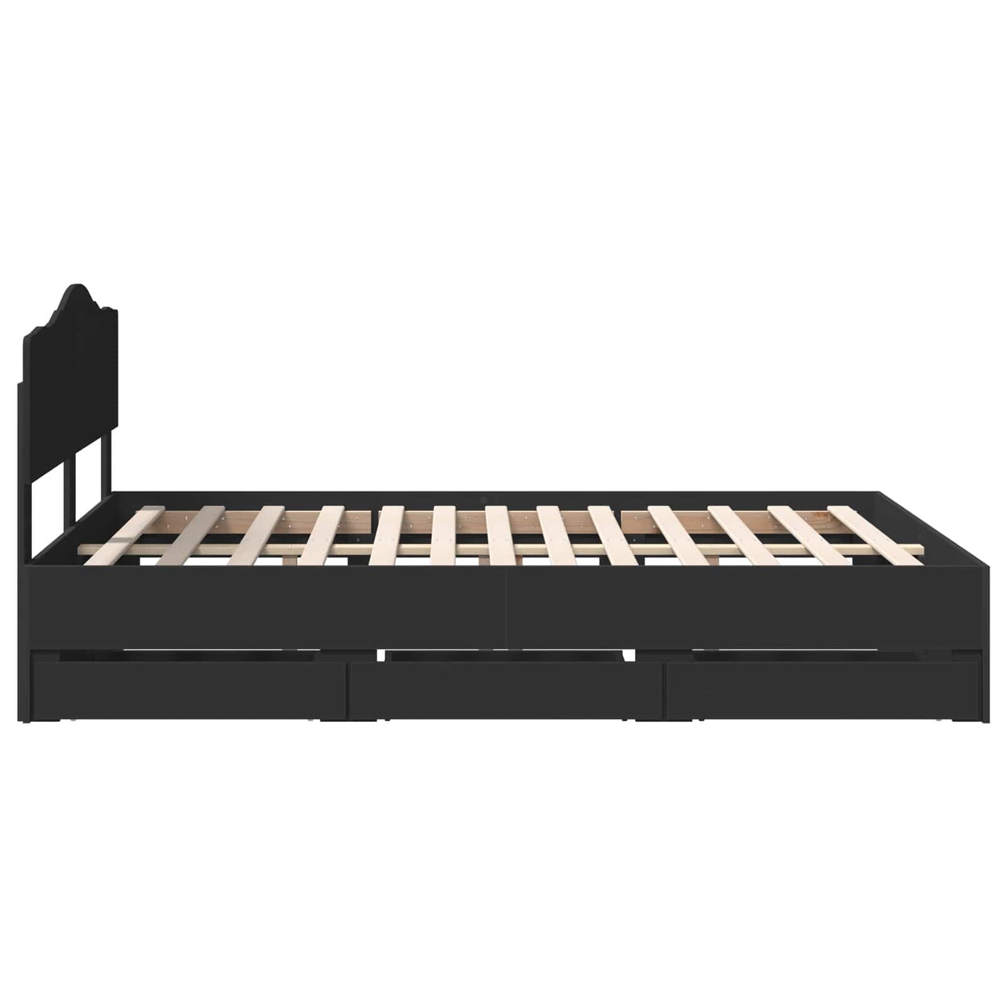 Struttura del letto Nero 140 x 190 cm Legno Ingegnerizzato | homemem39