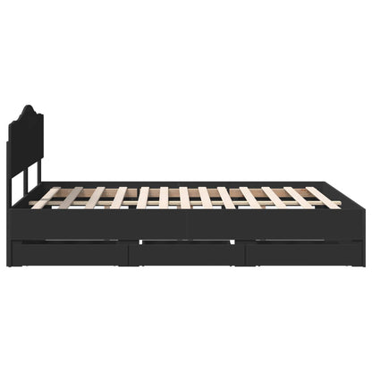 Struttura del letto Nero 140 x 190 cm Legno Ingegnerizzato | homemem39