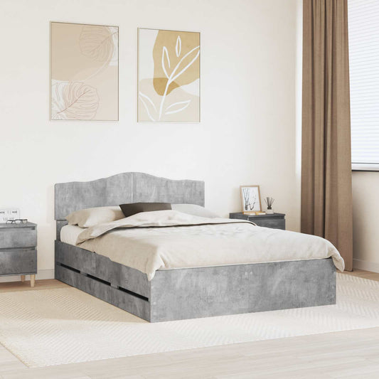 Struttura del letto con cassetto Grigio cemento 140 x 200 cm