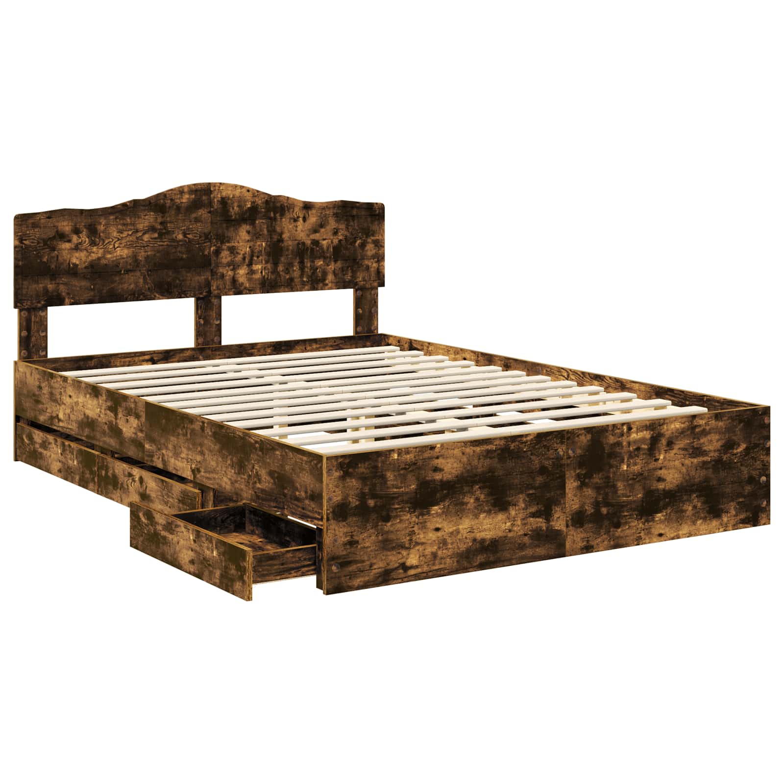 Struttura del letto con cassetto Rovere fumé 140 x 190 cm | homemem39