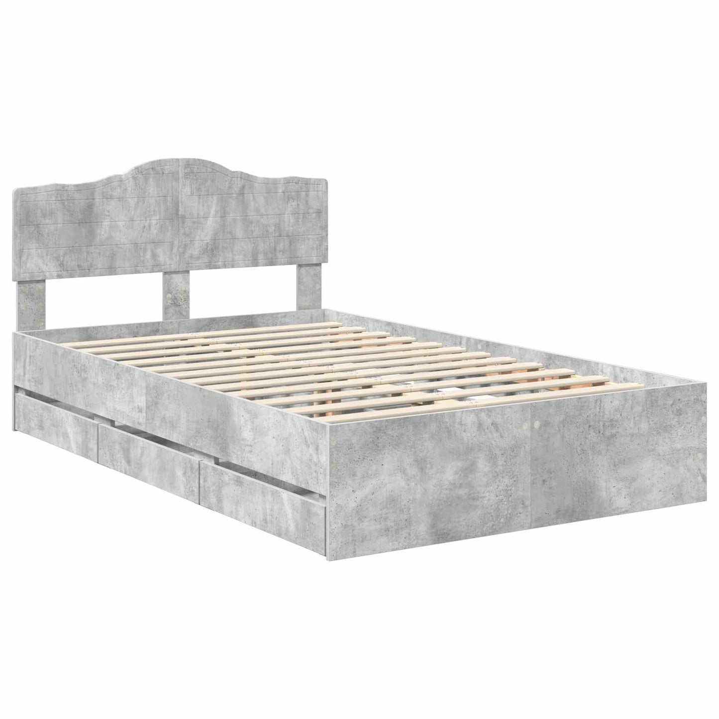 Struttura del letto con cassetto Grigio cemento 135 x 190 cm | homemem39