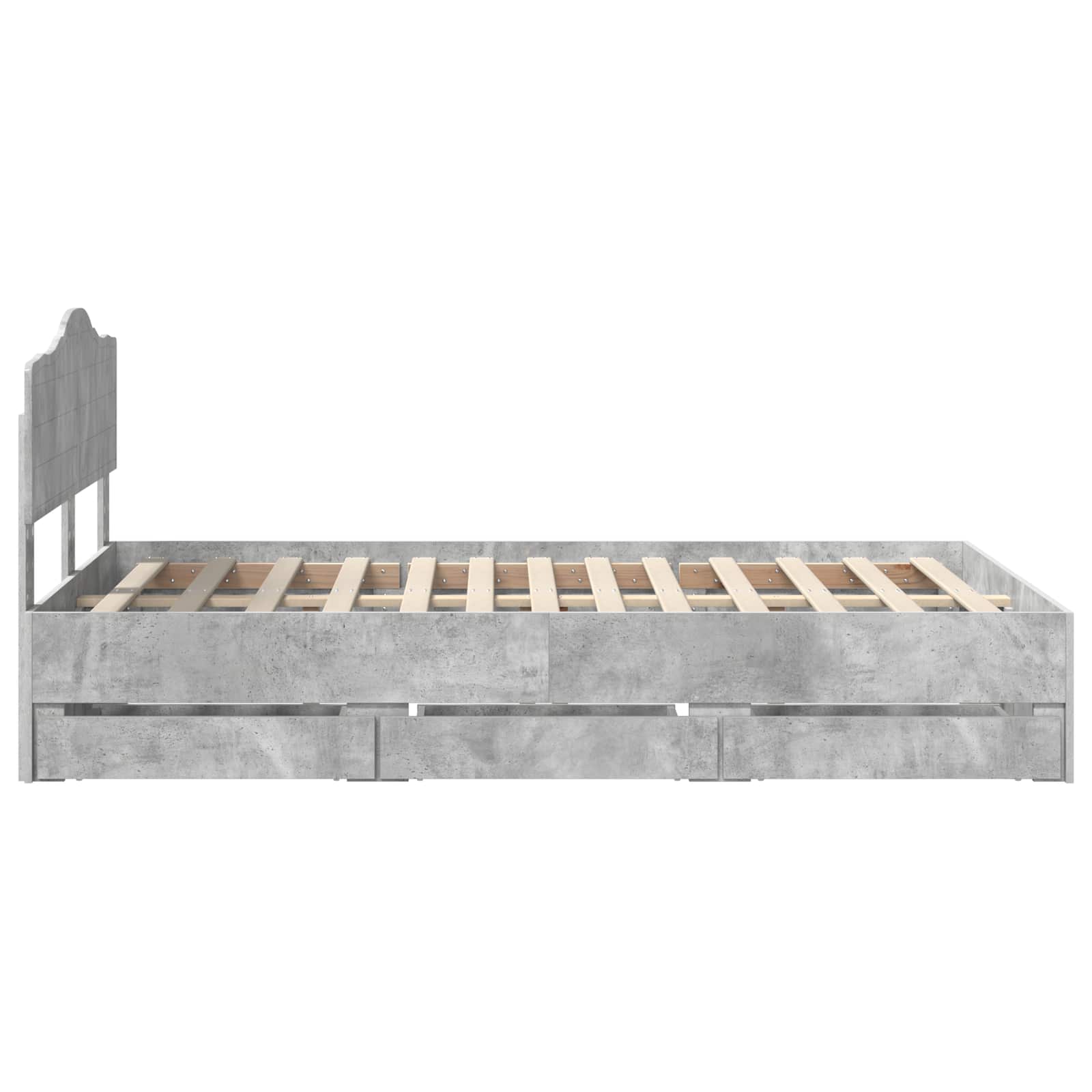 Struttura del letto con cassetto Grigio cemento 135 x 190 cm | homemem39