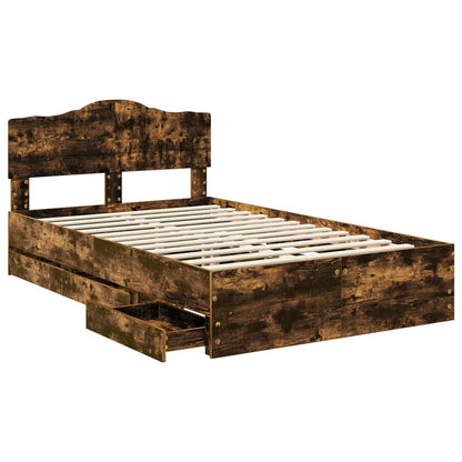 Struttura del letto con cassetto Rovere fumé 135 x 190 cm | homemem39