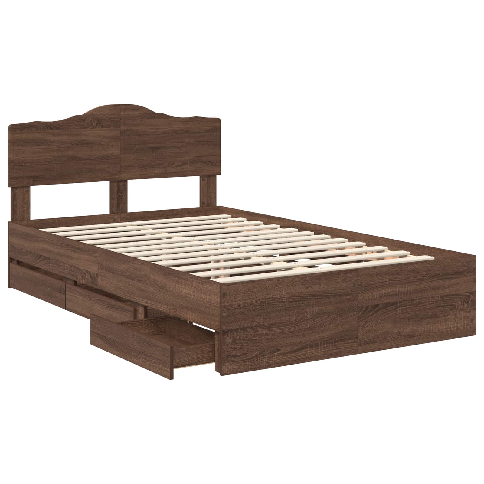 Struttura del letto con cassetto Rovere Marrone 135 x 190 cm | homemem39