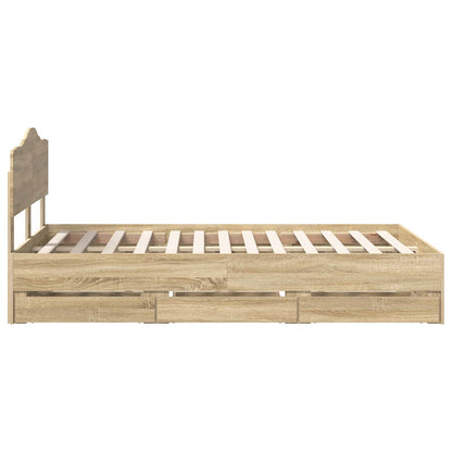 Struttura del letto con cassetto Rovere Sonoma 120 x 200 cm | homemem39