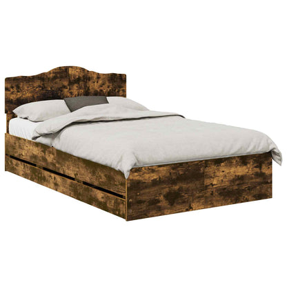 Struttura del letto con cassetto Rovere fumé 120 x 200 cm | homemem39