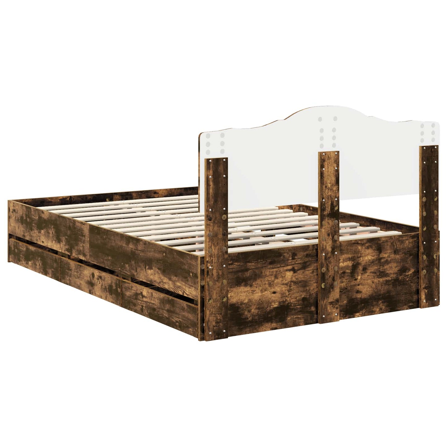 Struttura del letto con cassetto Rovere fumé 120 x 200 cm | homemem39