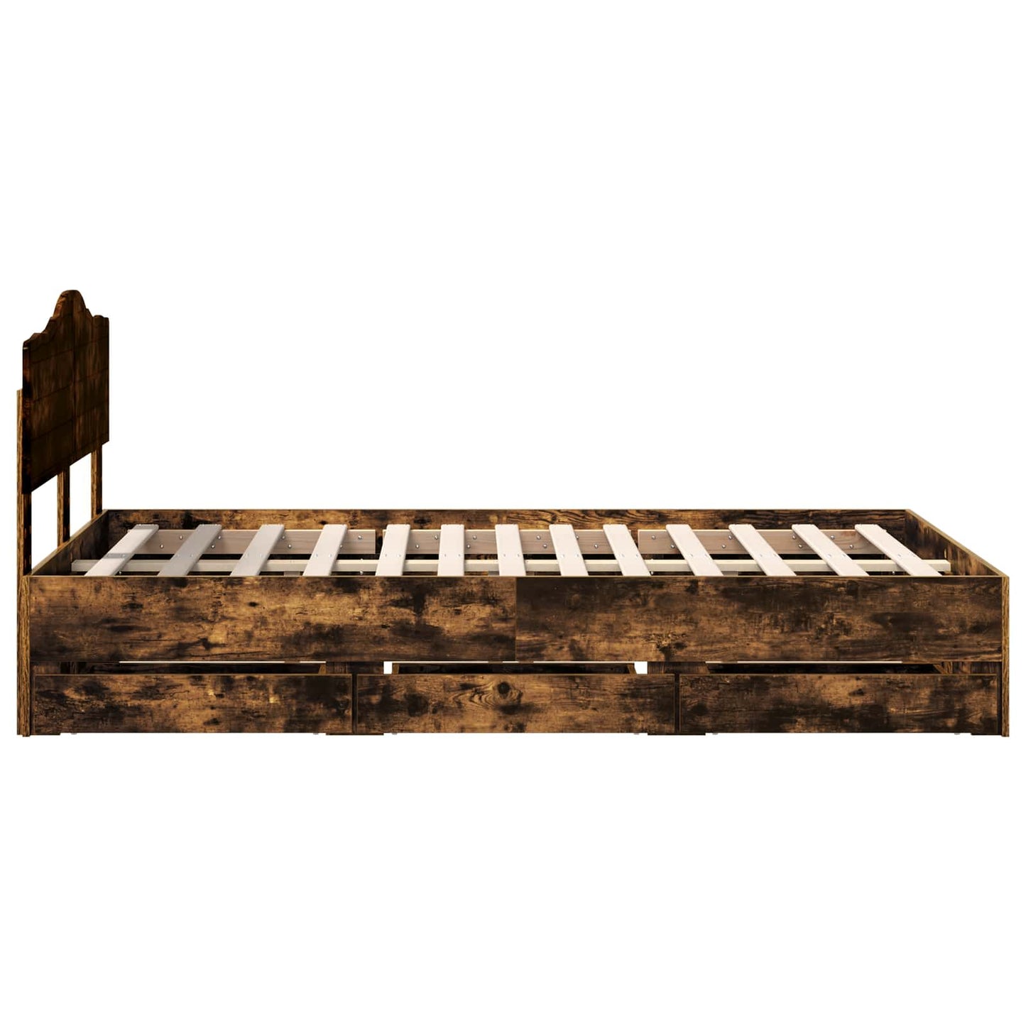 Struttura del letto con cassetto Rovere fumé 120 x 200 cm | homemem39
