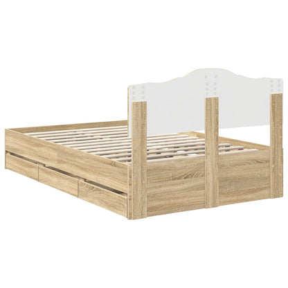 Struttura del letto con cassetto Rovere Sonoma 120 x 190 cm | homemem39