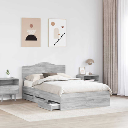 Struttura del letto con cassetto Grigio Sonoma 120 x 190 cm | homemem39