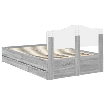 Struttura del letto con cassetto Grigio Sonoma 120 x 190 cm | homemem39
