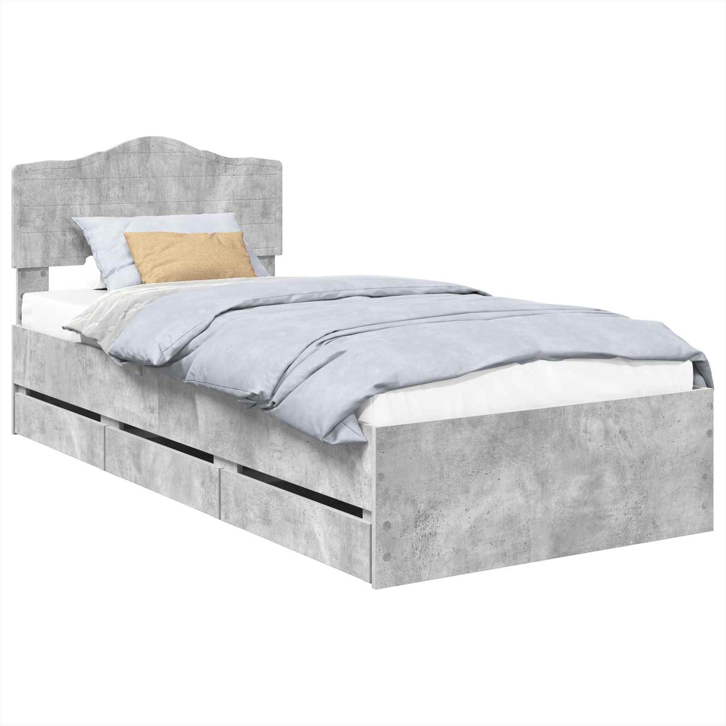 Struttura del letto con cassetto Grigio cemento 100 x 200 cm