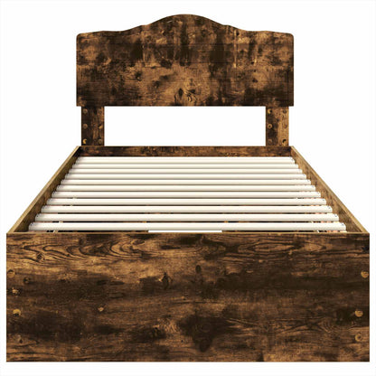 Struttura del letto con cassetto Rovere fumé 100 x 200 cm