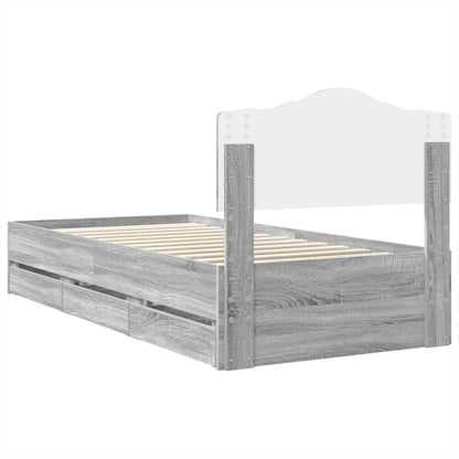 Struttura del letto con cassetto Grigio Sonoma 100 x 200 cm | homemem39