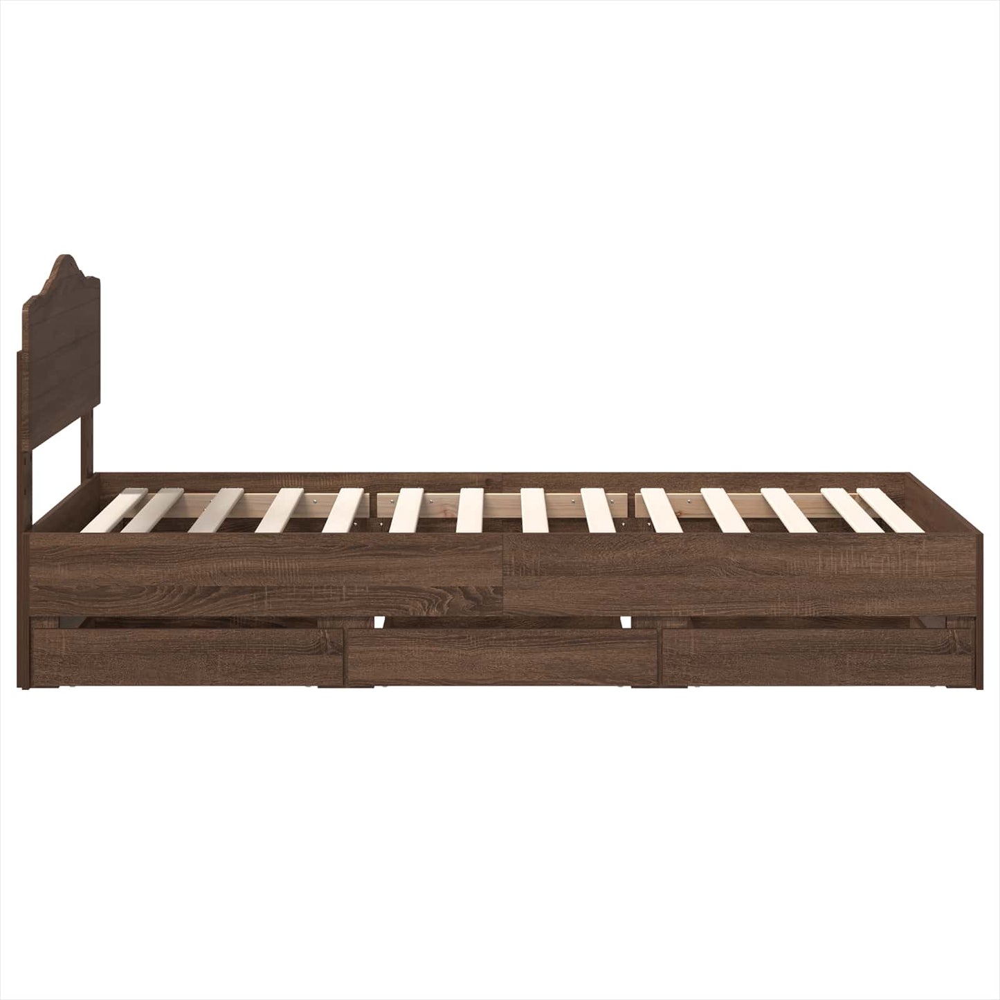 Struttura del letto con cassetto Rovere Marrone 100 x 200 cm