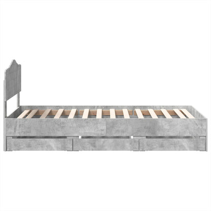 Struttura del letto con cassetto Grigio cemento 90 x 190 cm