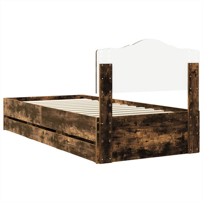 Struttura del letto con cassetto Rovere fumé 90 x 200 cm | homemem39