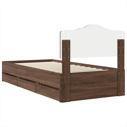 Struttura del letto con cassetto Rovere Marrone 90 x 200 cm | homemem39