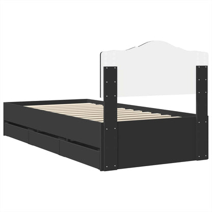 Struttura del letto Nero 90 x 190 cm Legno Ingegnerizzato | homemem39