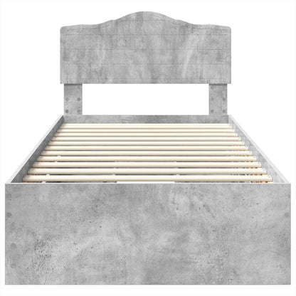 Struttura del letto con cassetto Grigio cemento 90 x 200 cm