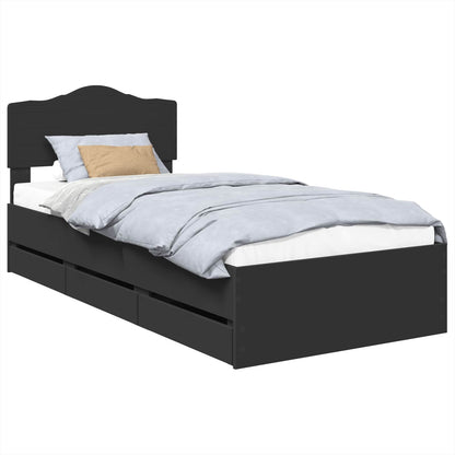 Struttura del letto Nero 75 x 190 cm Legno Ingegnerizzato