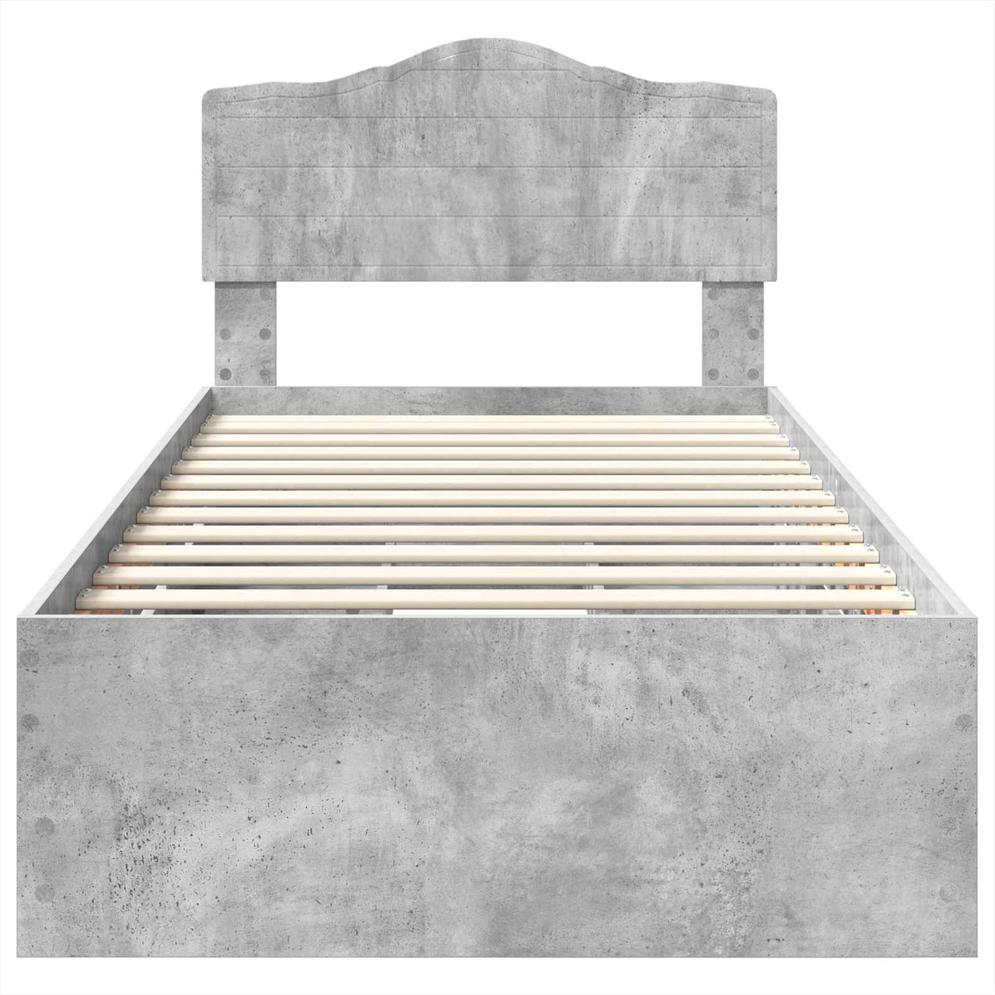 Struttura del letto con cassetto Grigio cemento 75 x 190 cm