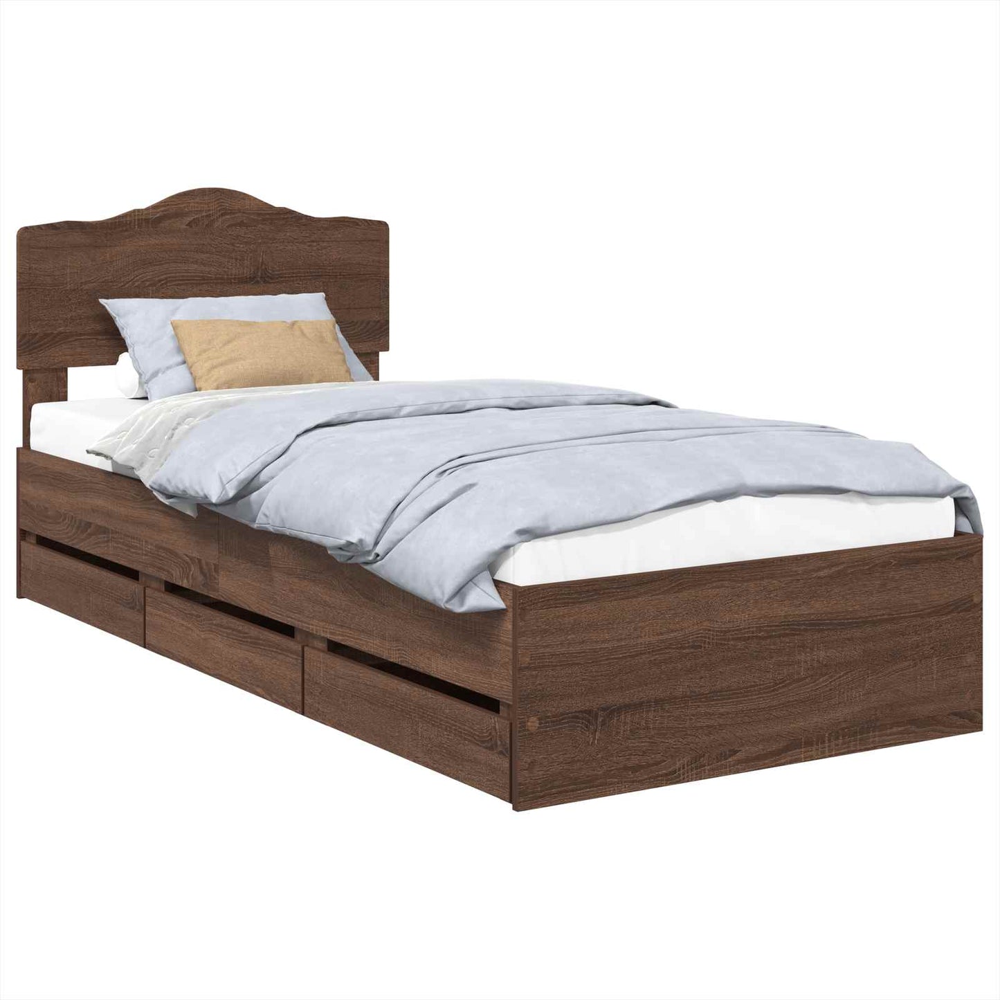 Struttura del letto con cassetto Rovere Marrone 75 x 190 cm