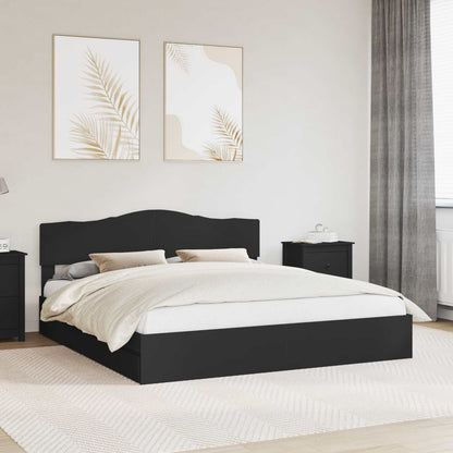 Letto con Contenitore Nero 200 x 200 cm Legno multistrato | homemem39
