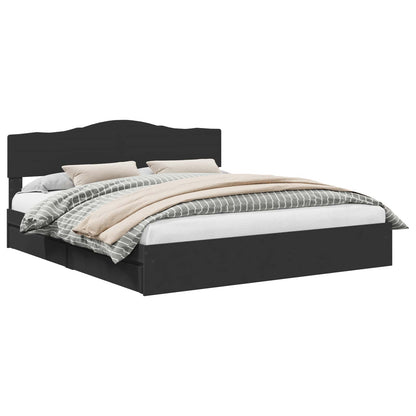 Letto con Contenitore Nero 200 x 200 cm Legno multistrato | homemem39