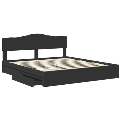 Letto con Contenitore Nero 200 x 200 cm Legno multistrato | homemem39