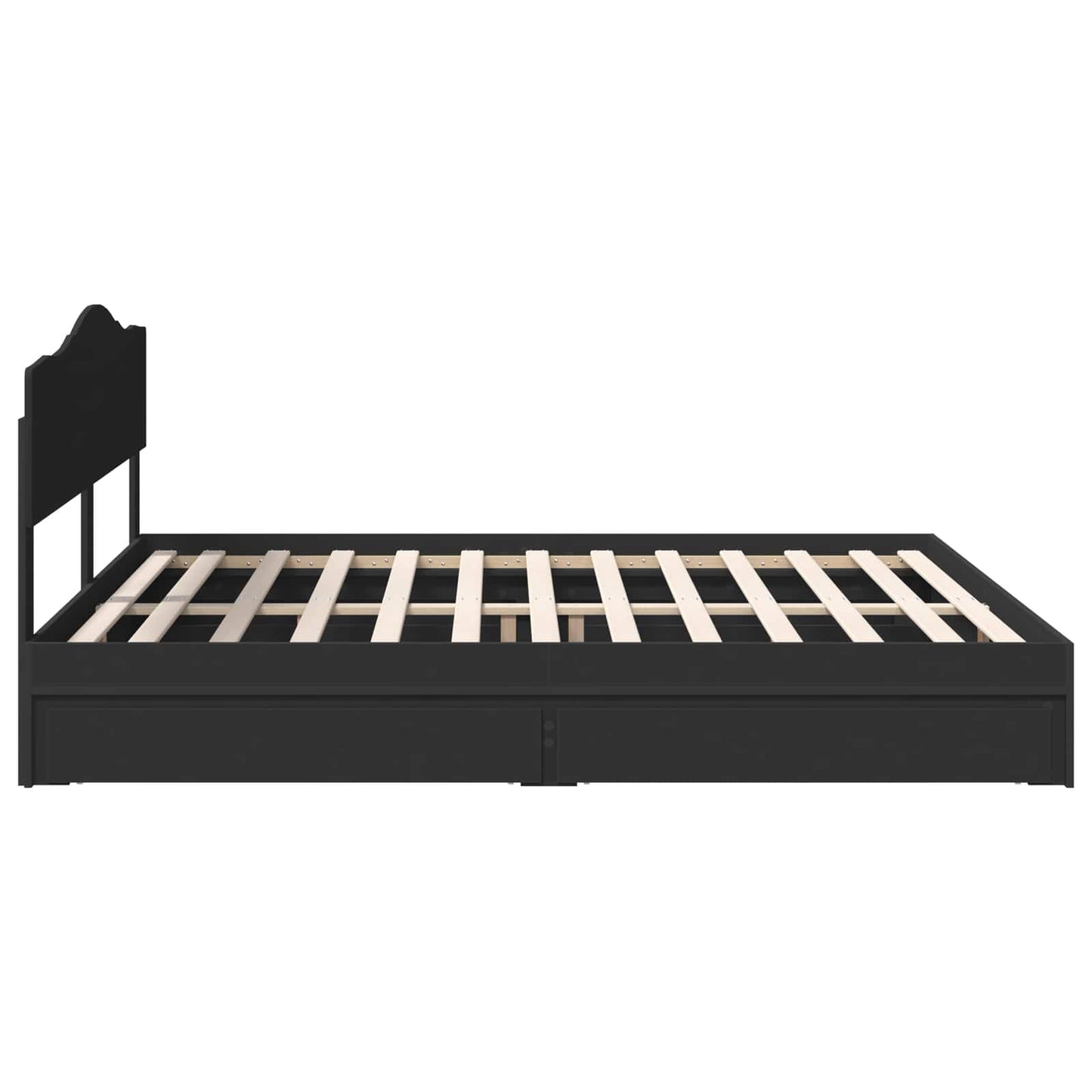 Letto con Contenitore Nero 200 x 200 cm Legno multistrato | homemem39