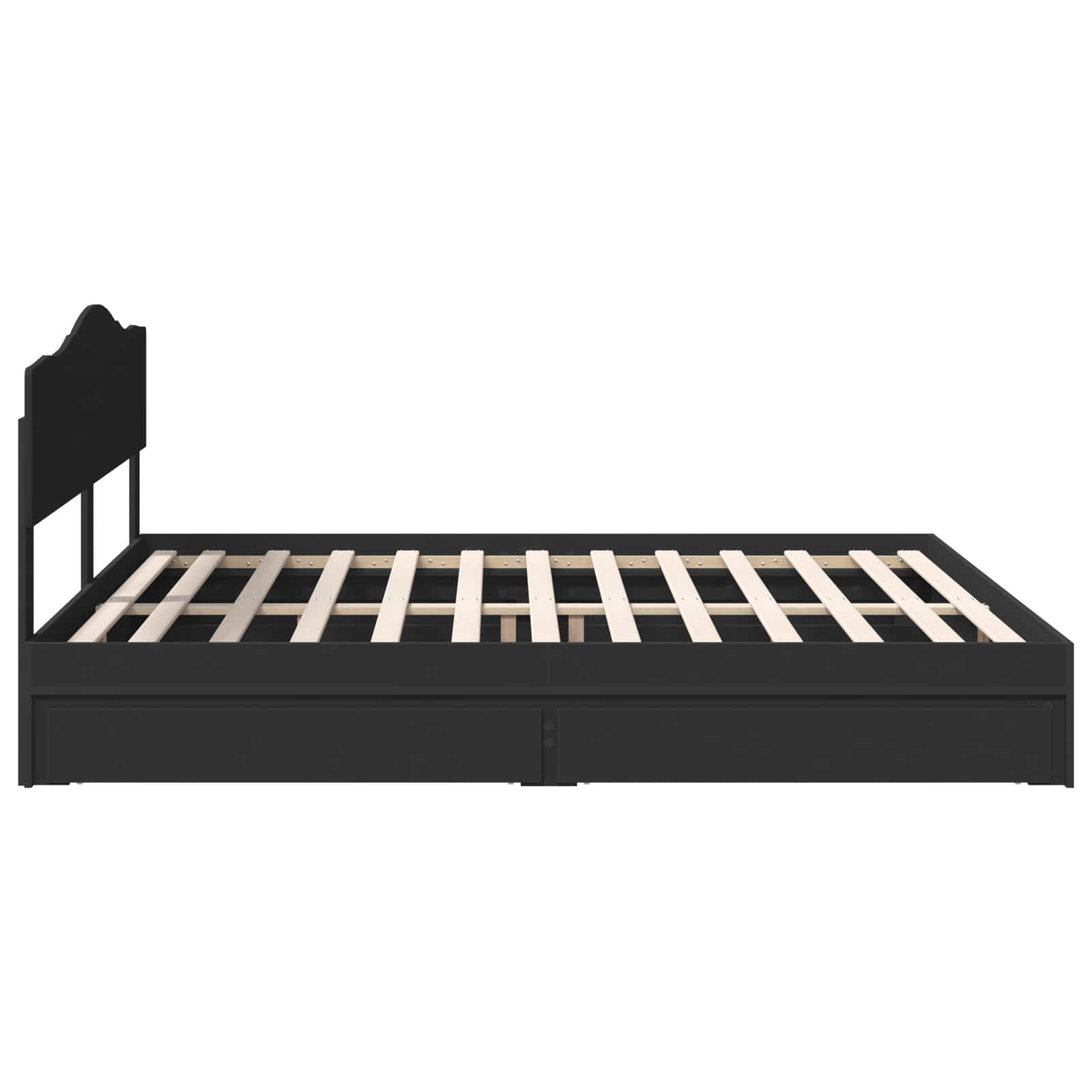 Letto con Contenitore Nero 200 x 200 cm Legno multistrato | homemem39