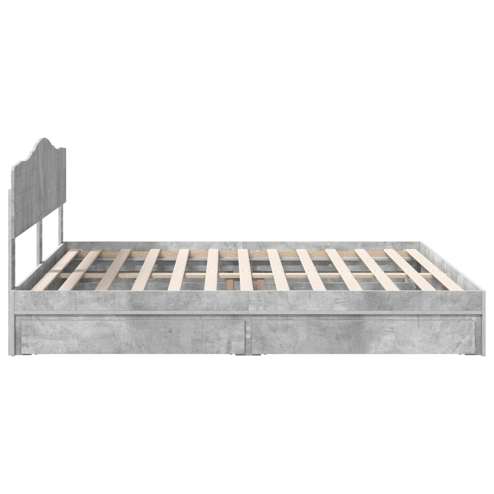 Letto con Contenitore con testiera Grigio cemento 200 x 200 cm | homemem39