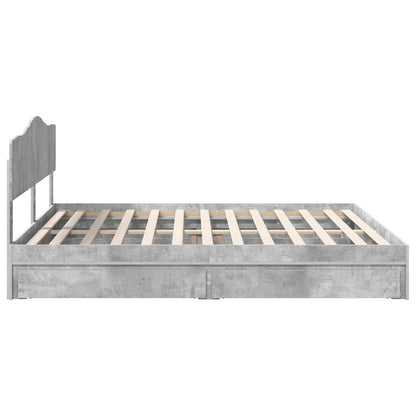 Letto con Contenitore con testiera Grigio cemento 200 x 200 cm | homemem39
