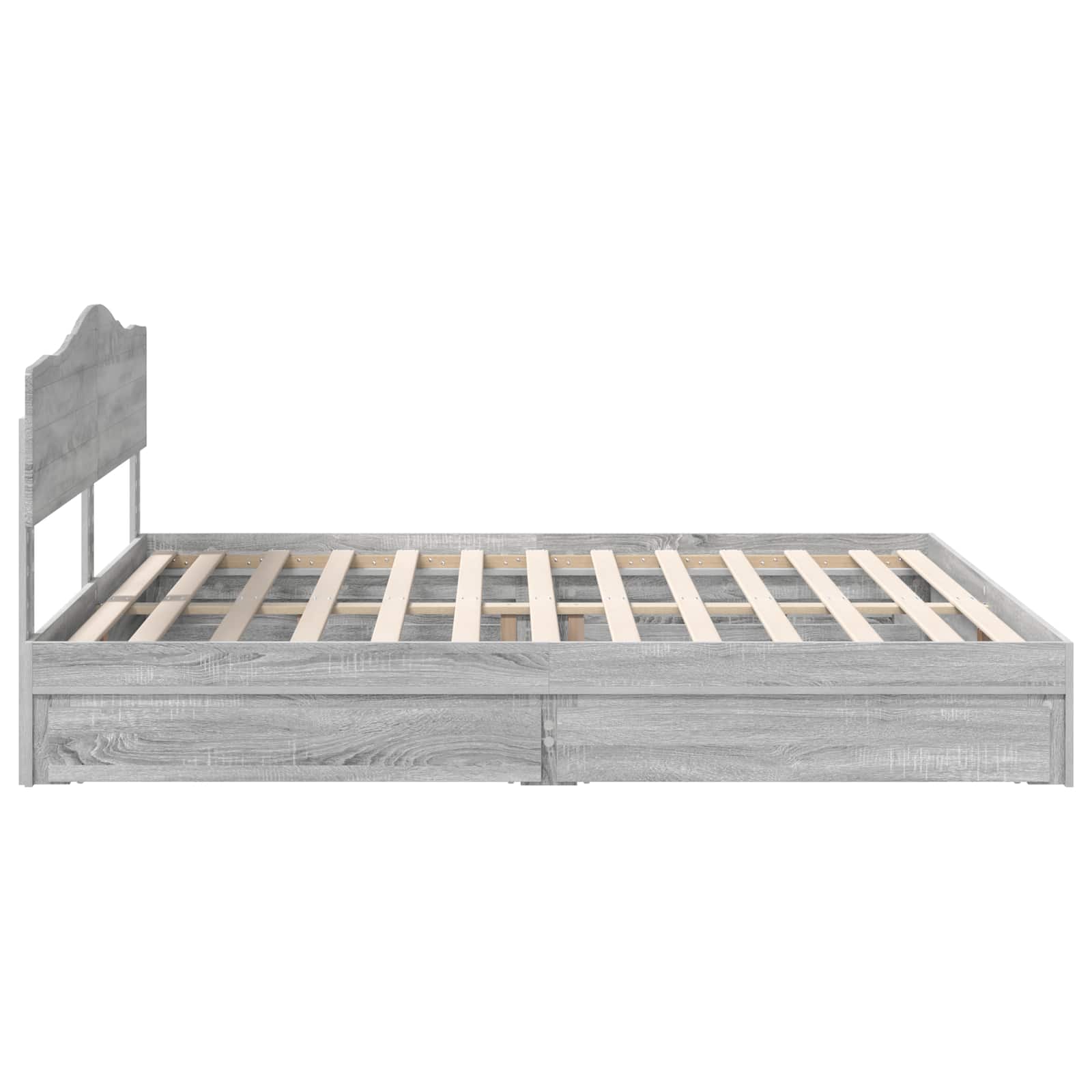 Letto con Contenitore con testiera Grigio Sonoma 200 x 200 cm | homemem39