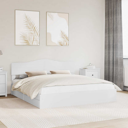 Letto con Contenitore Bianco 180 x 200 cm Legno multistrato