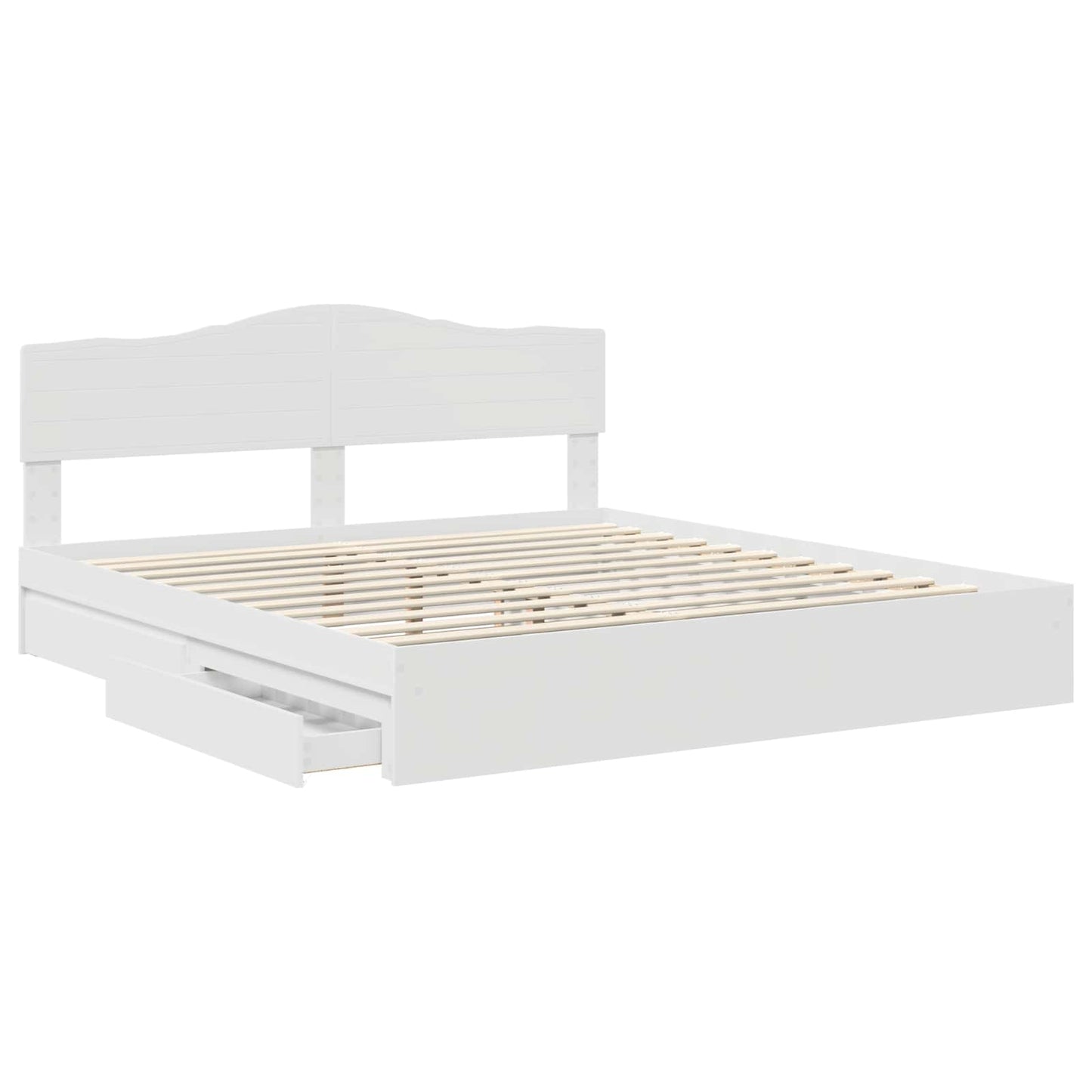 Letto con Contenitore Bianco 180 x 200 cm Legno multistrato | homemem39