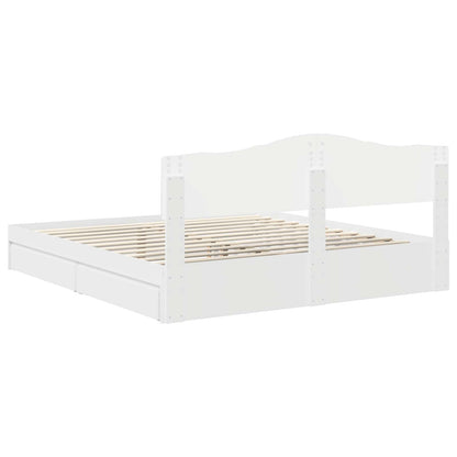 Letto con Contenitore Bianco 180 x 200 cm Legno multistrato | homemem39