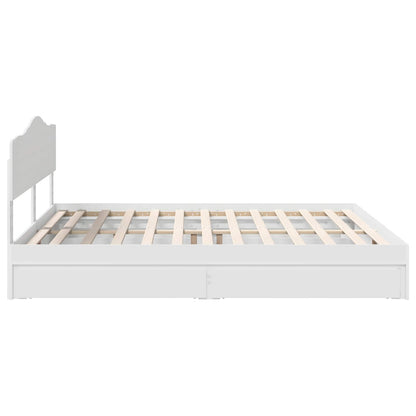 Letto con Contenitore Bianco 180 x 200 cm Legno multistrato | homemem39