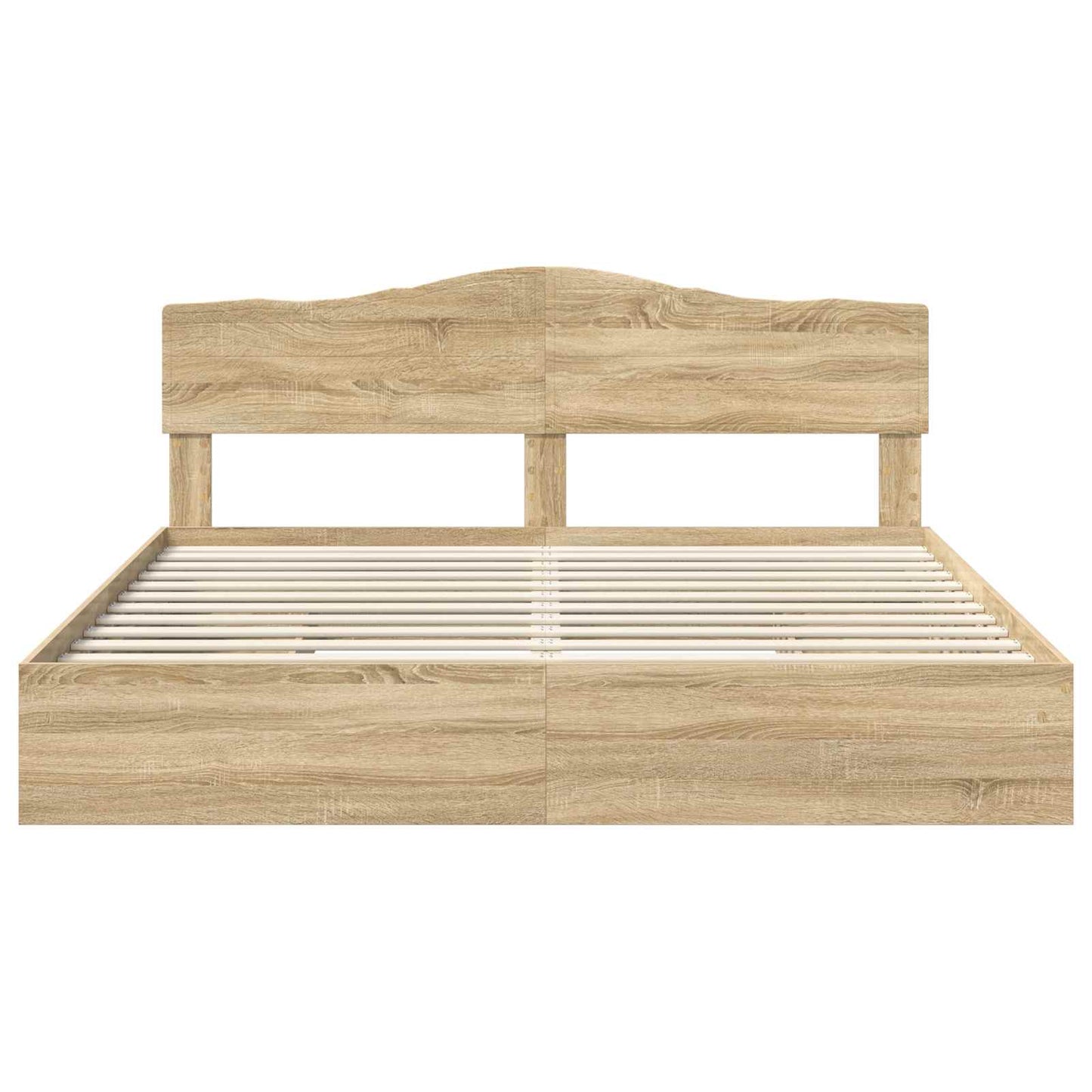 Letto con Contenitore con testiera Rovere Sonoma 180 x 200 cm | homemem39