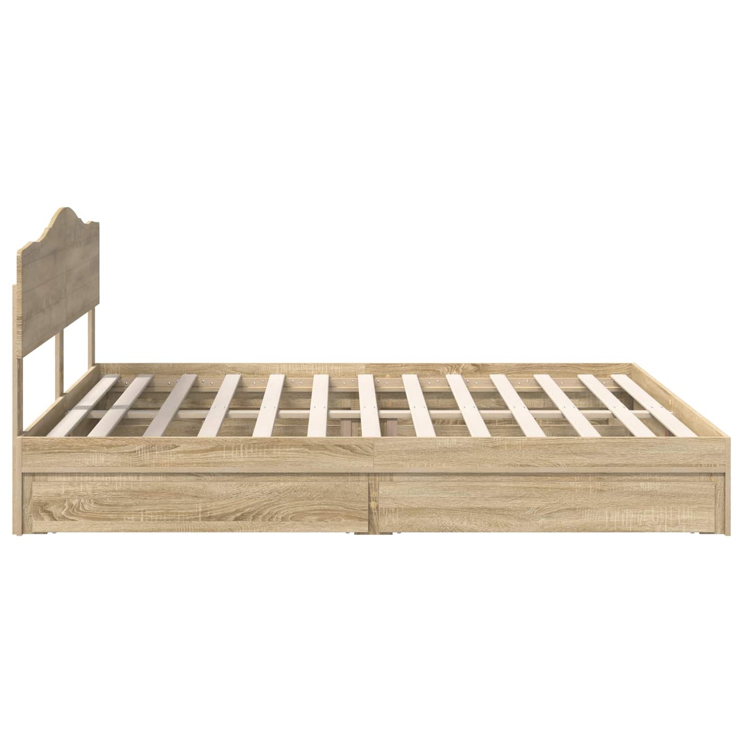 Letto con Contenitore con testiera Rovere Sonoma 180 x 200 cm | homemem39