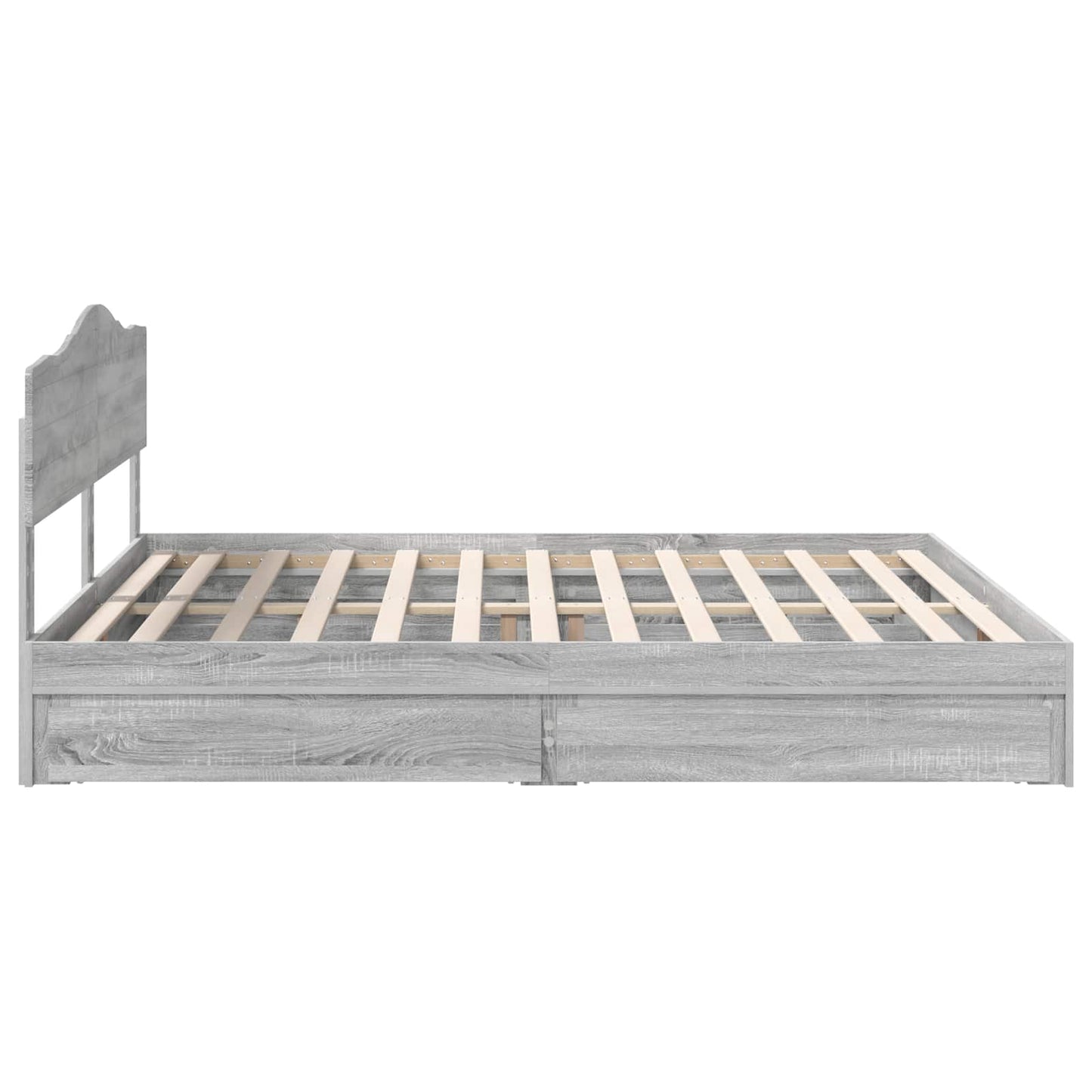 Letto con Contenitore con testiera Grigio Sonoma 180 x 200 cm | homemem39