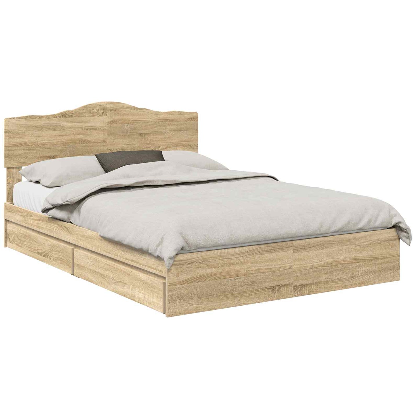 Letto con Contenitore con testiera Rovere Sonoma 160 x 200 cm | homemem39