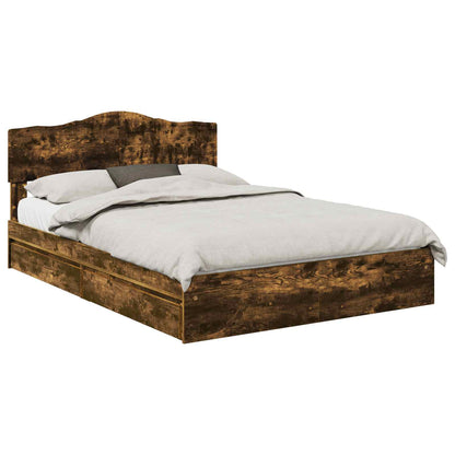 Letto con Contenitore con testiera Rovere fumé 160 x 200 cm | homemem39
