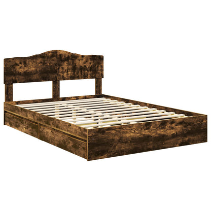 Letto con Contenitore con testiera Rovere fumé 160 x 200 cm | homemem39