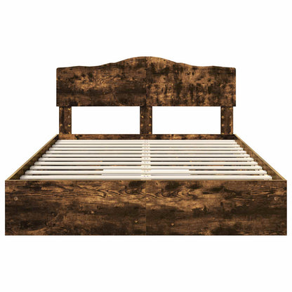 Letto con Contenitore con testiera Rovere fumé 160 x 200 cm | homemem39
